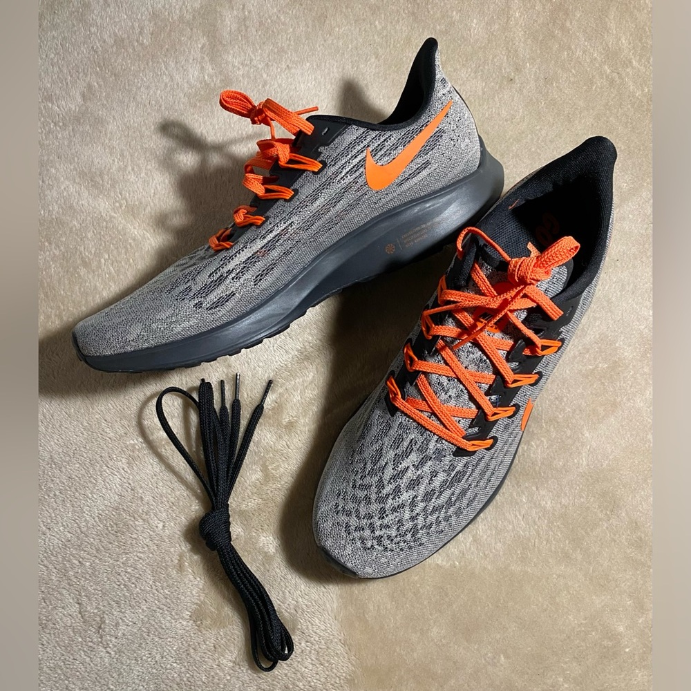 NWT Nike Men's AIR ZOOM PEGASUS 36 OK STATE Athletic Shoes in Gray & Orange